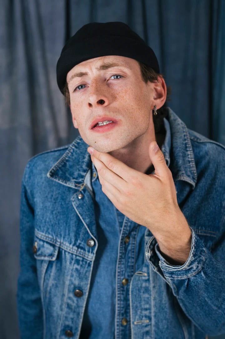 MIKI DOCKER HAT - BLACK DENIM