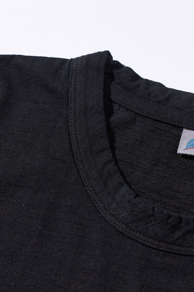 SS-5396-IDBK Ribbed Cuff Pocket T-shirt - INDIGO BLACK