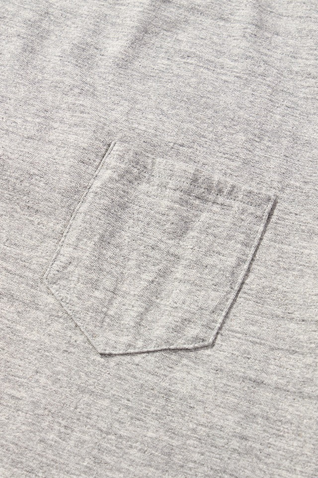 SS-5396-LGY Ribbed Cuff Pocket T-shirt - LIGHT HEATHER GRAY