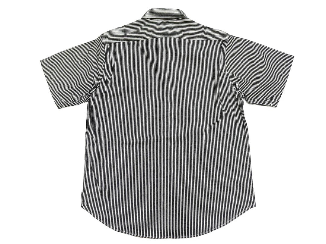 SC37944 HICKORY STRIPE S/S WORK SHIRT - BLACK