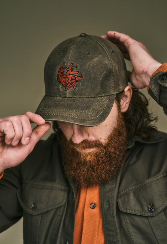 OIL TIN LOGGER CAP - OTTER GREEN/DECO SPORTSMAN