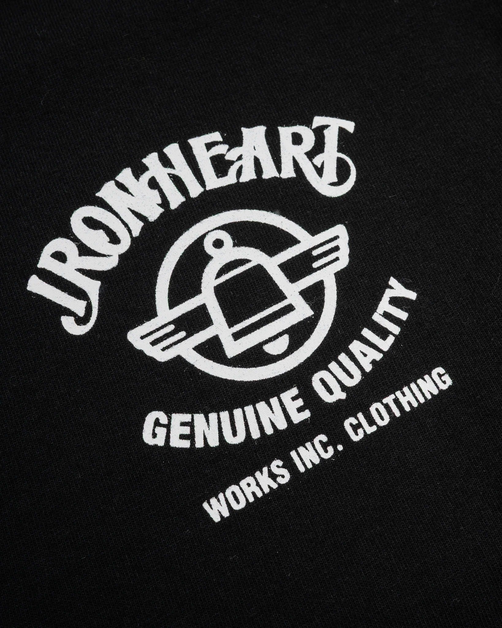 IHT-2502 7.5oz Printed Loopwheel Crew Neck T-Shirt - BLACK