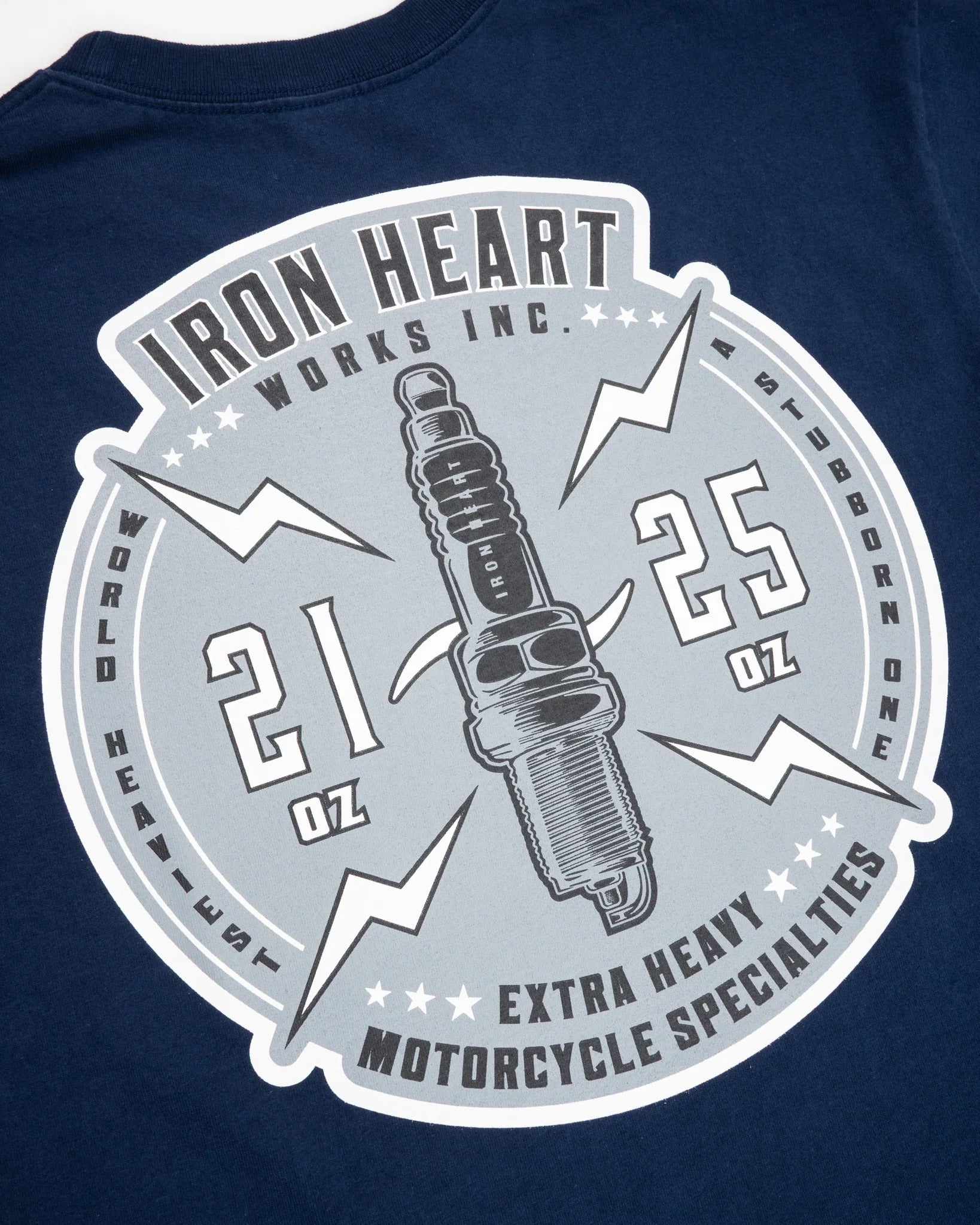 IHT-2503 7.5oz Printed Loopwheel Crew Neck T-Shirt - NAVY