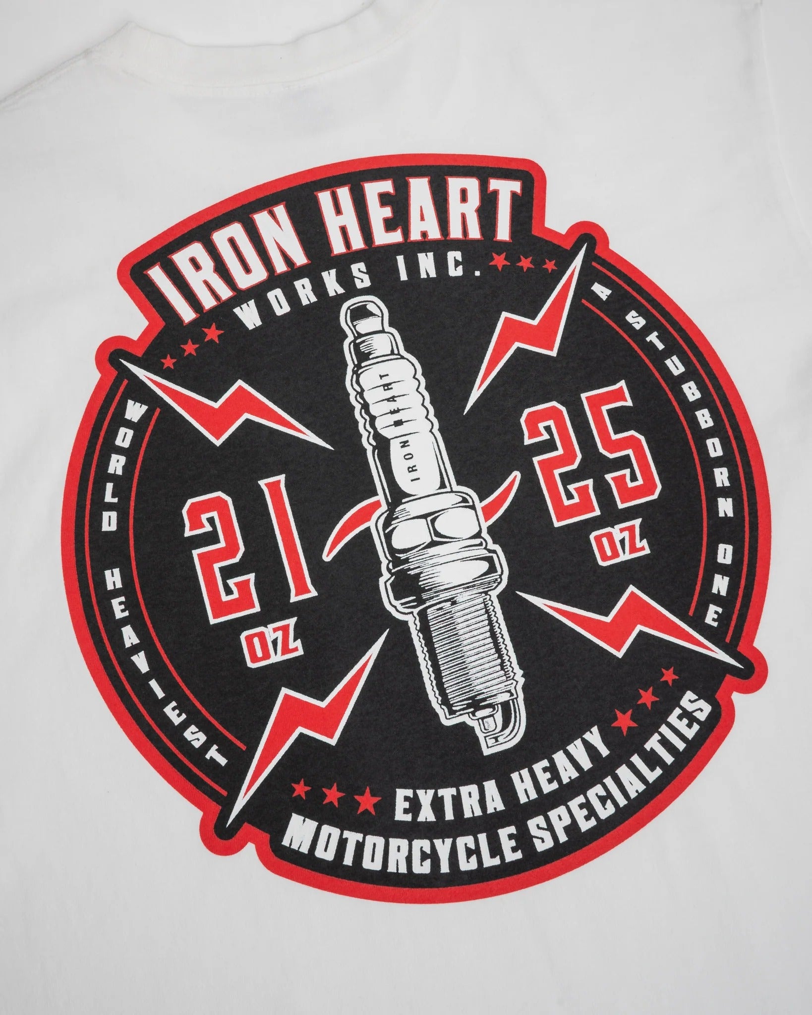 IHT-2503 7.5oz Printed Loopwheel Crew Neck T-Shirt - WHITE