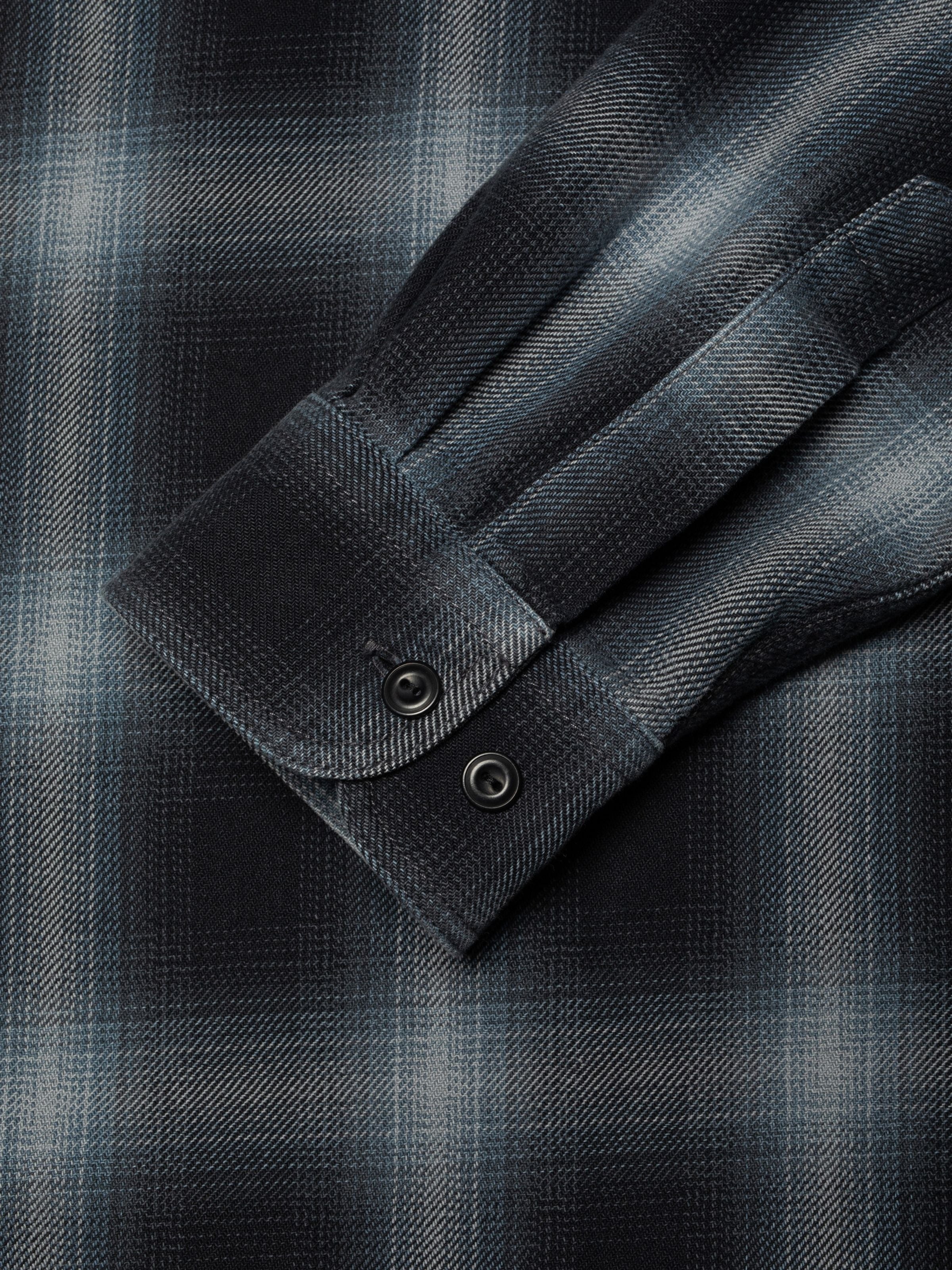 Julian Worker Shadow Check Shirt - Black