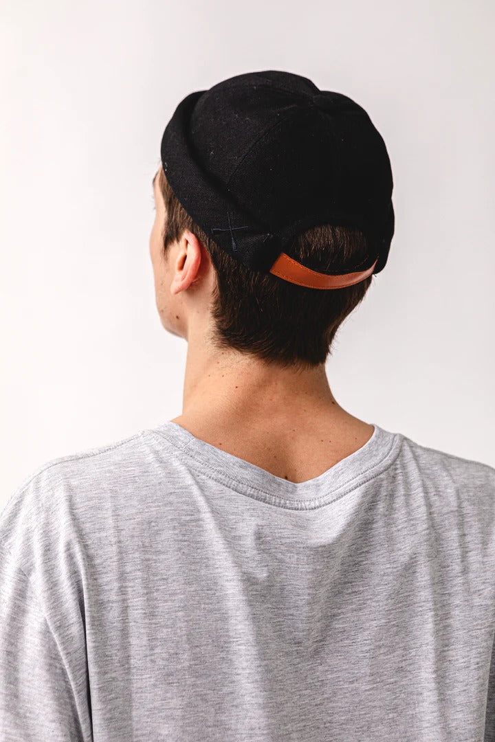 MIKI DOCKER HAT - BLACK DENIM