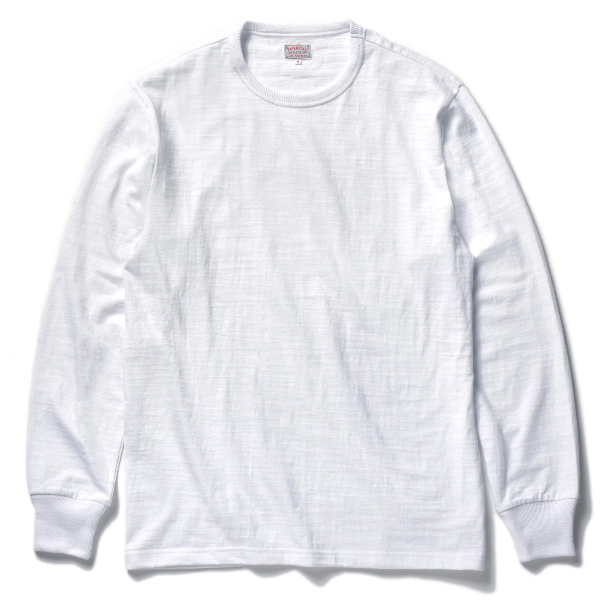 MC21109 ATHLETIC L/S T-SHIRT/ LOOP-WHEEL - WHITE