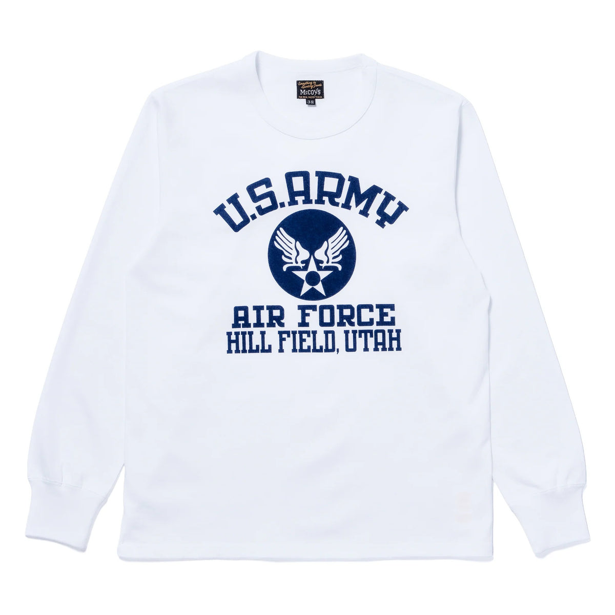 MC25124 MILITARY L/S TEE / U.S. ARMY AIR FORCE, HILL FIELD - WHITE