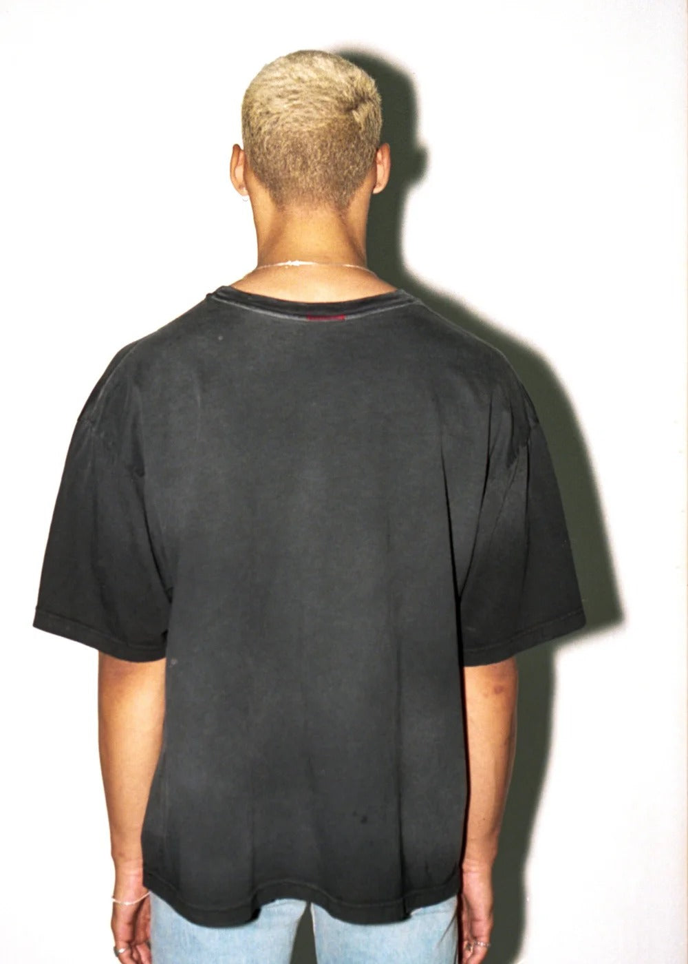 OVERSIZE CROP TEE S/S - SUN FADE BLACK