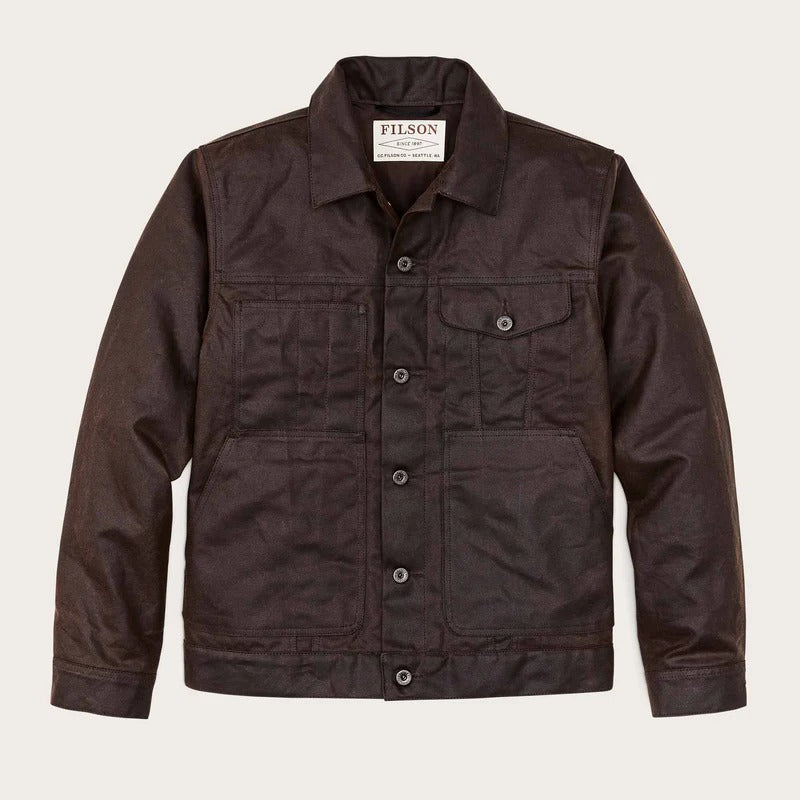 TIN CLOTH SHORT LINED CRUISER JACKET - DARK BROWN