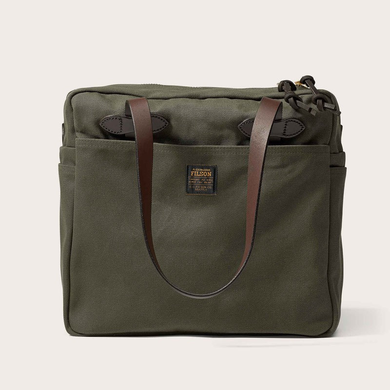 ZIPPERED TOTE BAG - OTTER GREEN