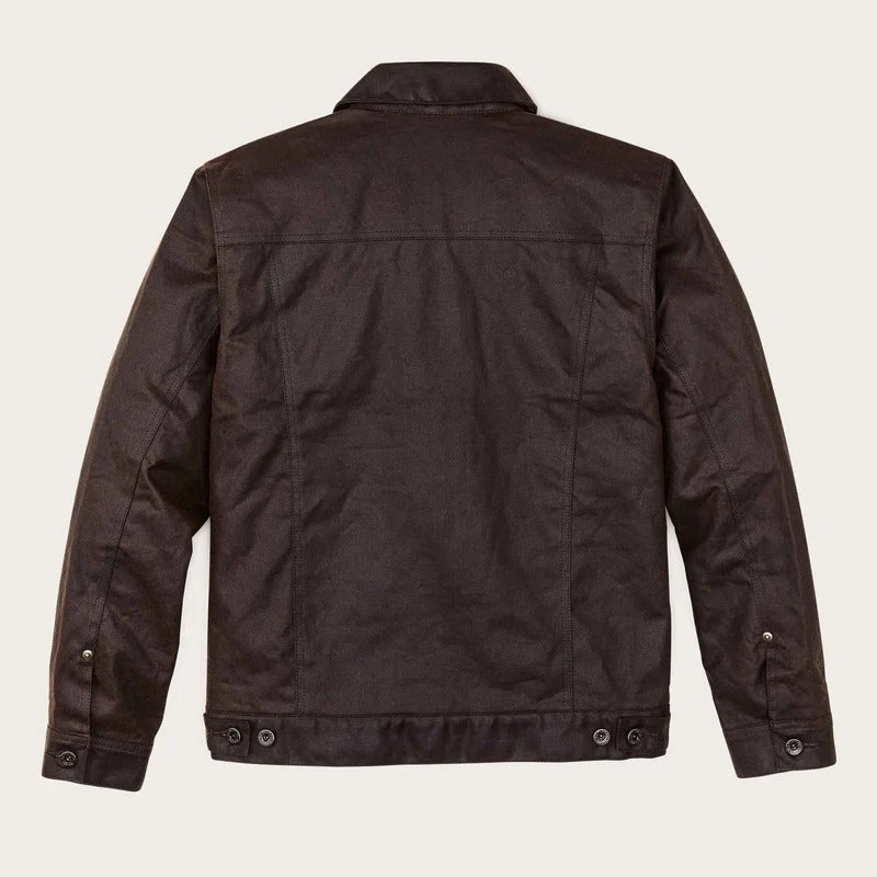 TIN CLOTH SHORT LINED CRUISER JACKET - DARK BROWN