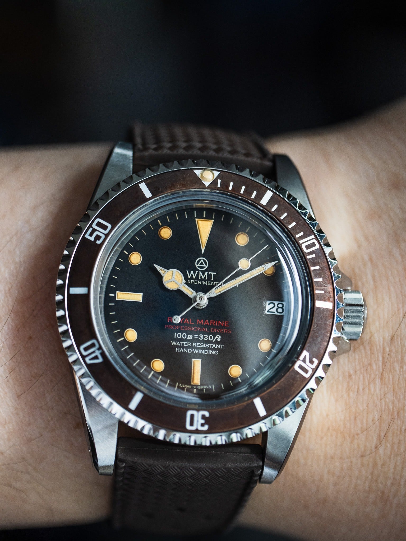 Royal Marine - Tropical Brown/Aged Edition/ Metal Bracelet + Rubber Strap Set
