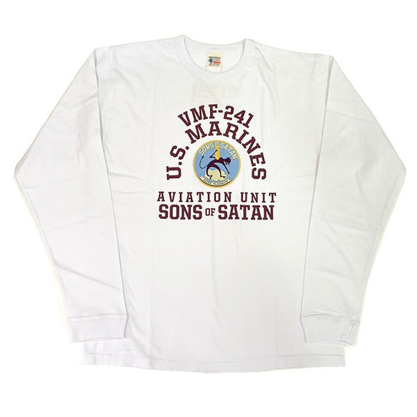 BR69627 LONG SLEEVE T-SHIRT VMF-241 SONS OF SATAN - WHITE