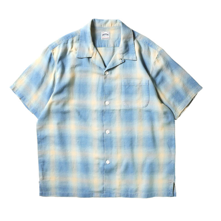 41273 INDIGO HB OMBRE CHECK S/S SHIRT - INDIGO BLEACH