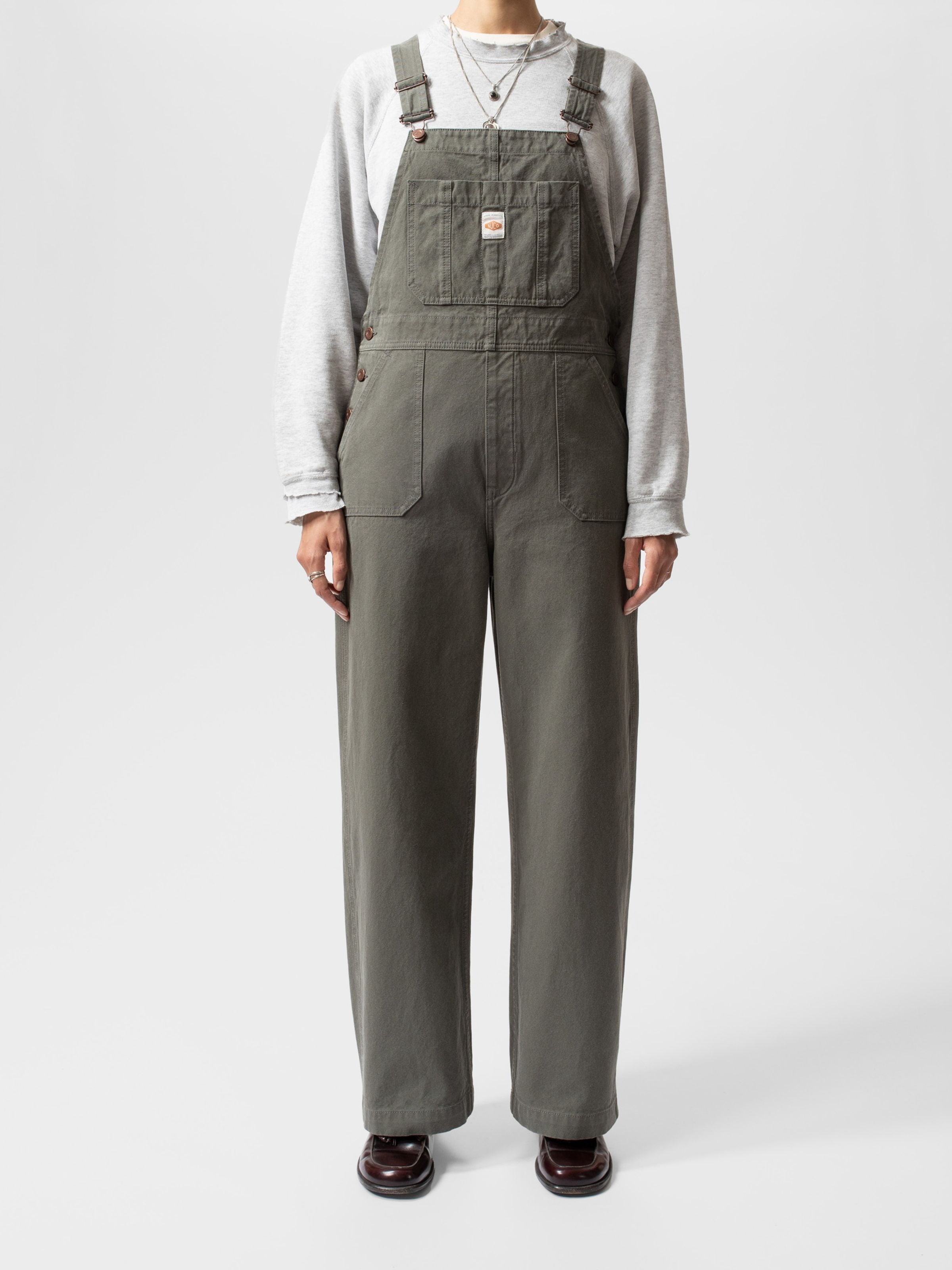 Klara Duck Canvas Dungarees - Green