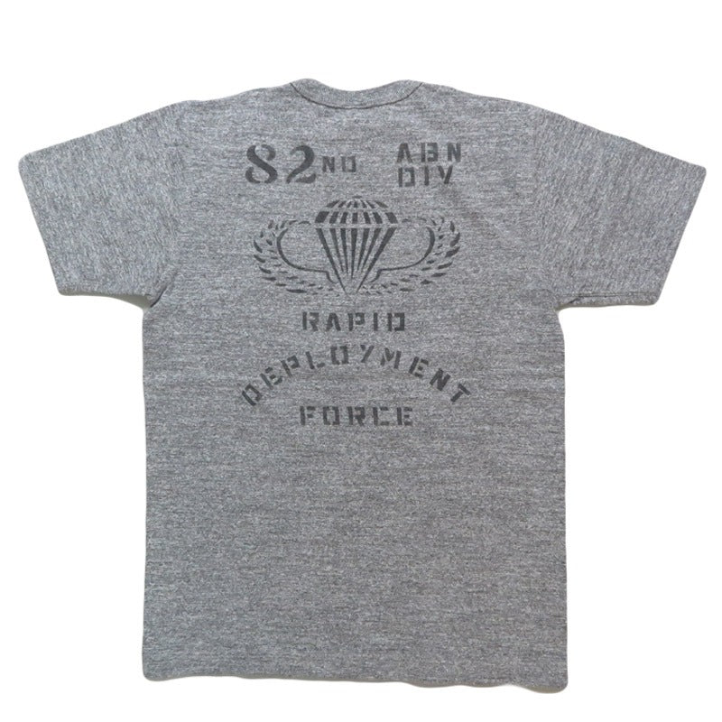 BR79564 SLUB YARN T-SHIRT "82nd AIRBORNE DIV." - H.GRAY