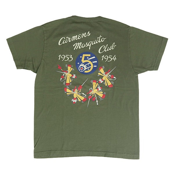 BR79622 T-SHIRT "AIRMENS MOSQUITO CLUB" - OLIVE