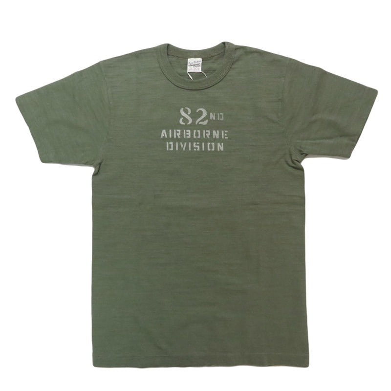 BR79564 SLUB YARN T-SHIRT "82nd AIRBORNE DIV." - OLIVE