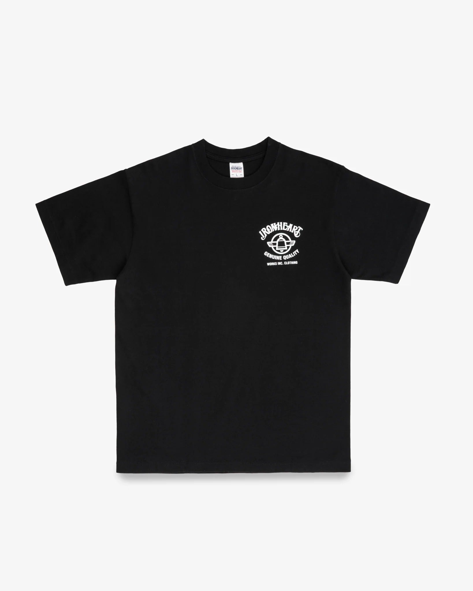 IHT-2502 7.5oz Printed Loopwheel Crew Neck T-Shirt - BLACK
