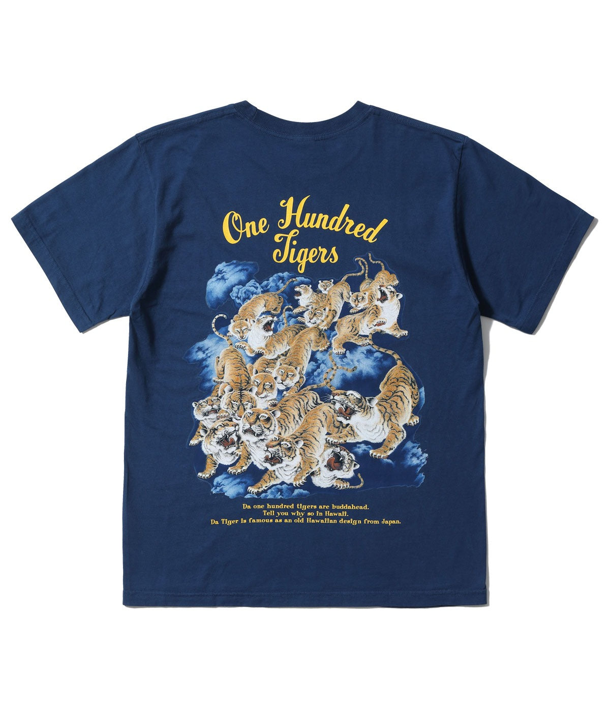 SS79162 SUNSURF PRINT T-SHIRTS “ONE HUNDRED TIGERS - NAVY