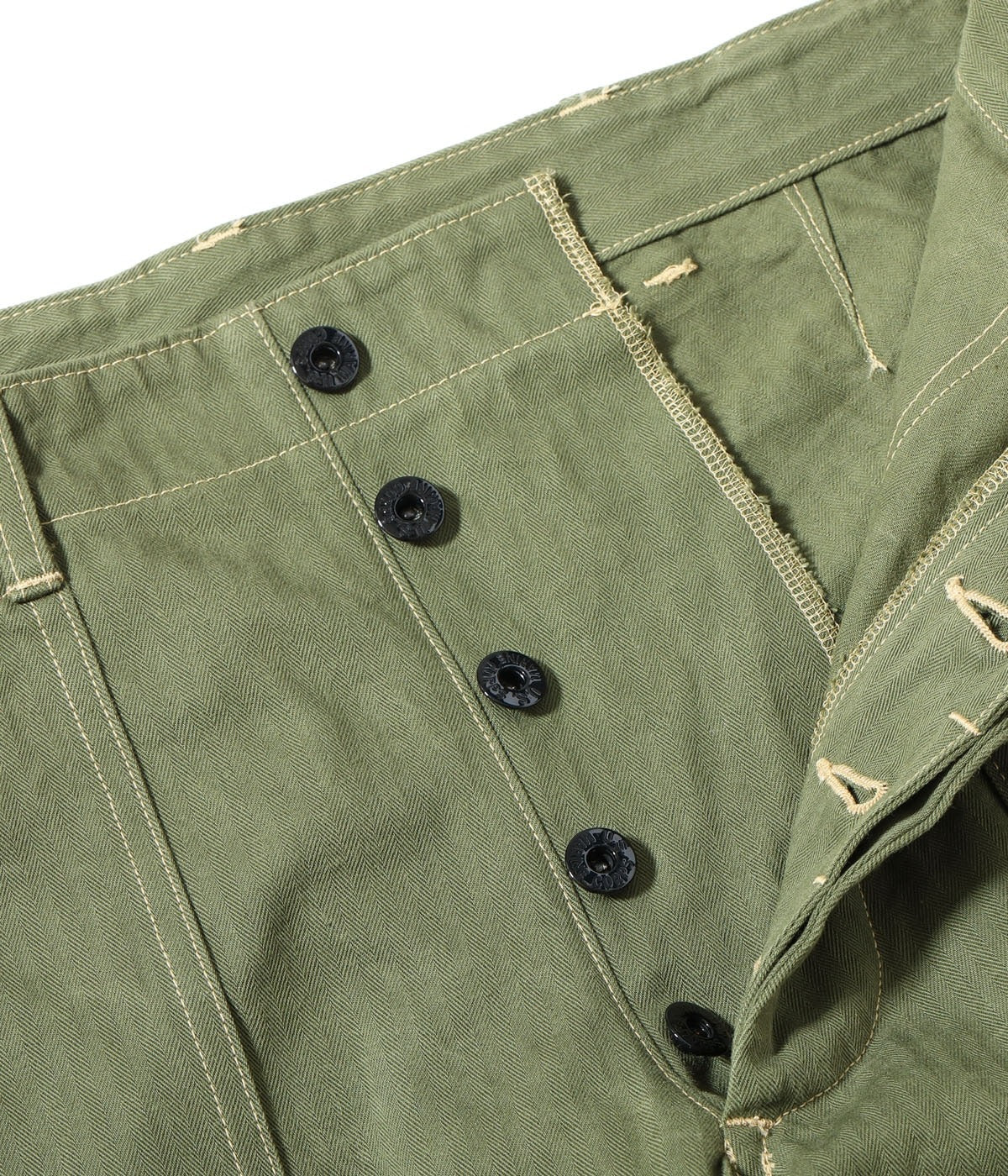 BR42534 U.S. MARINE CORPS M-1941 HERRINGBONE PANTS SHORT LENGTH - OLIVE