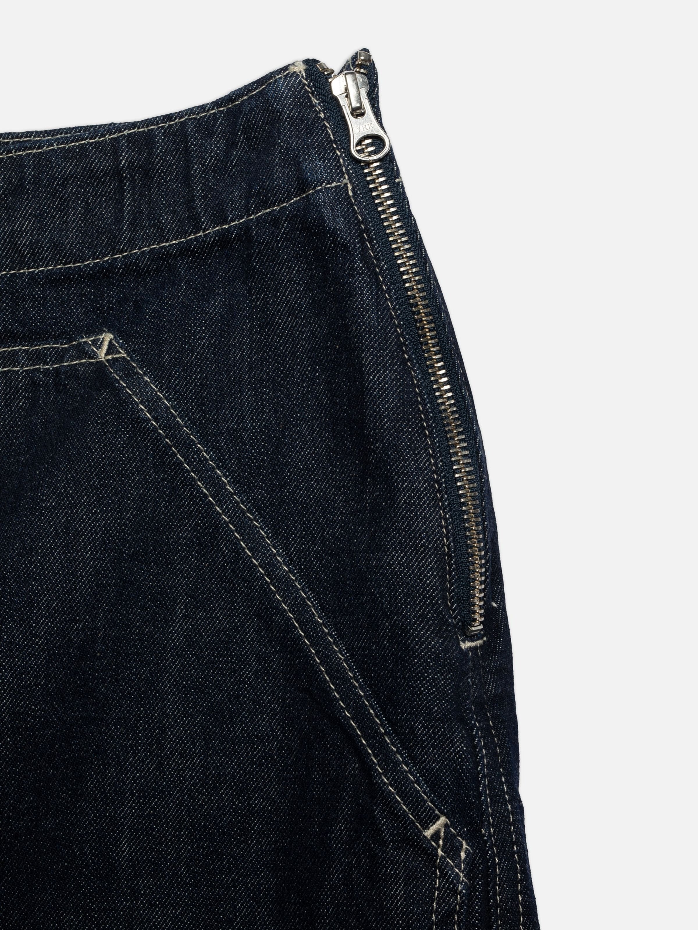 Elvy Workwear Denim Skirt - Dark Blue