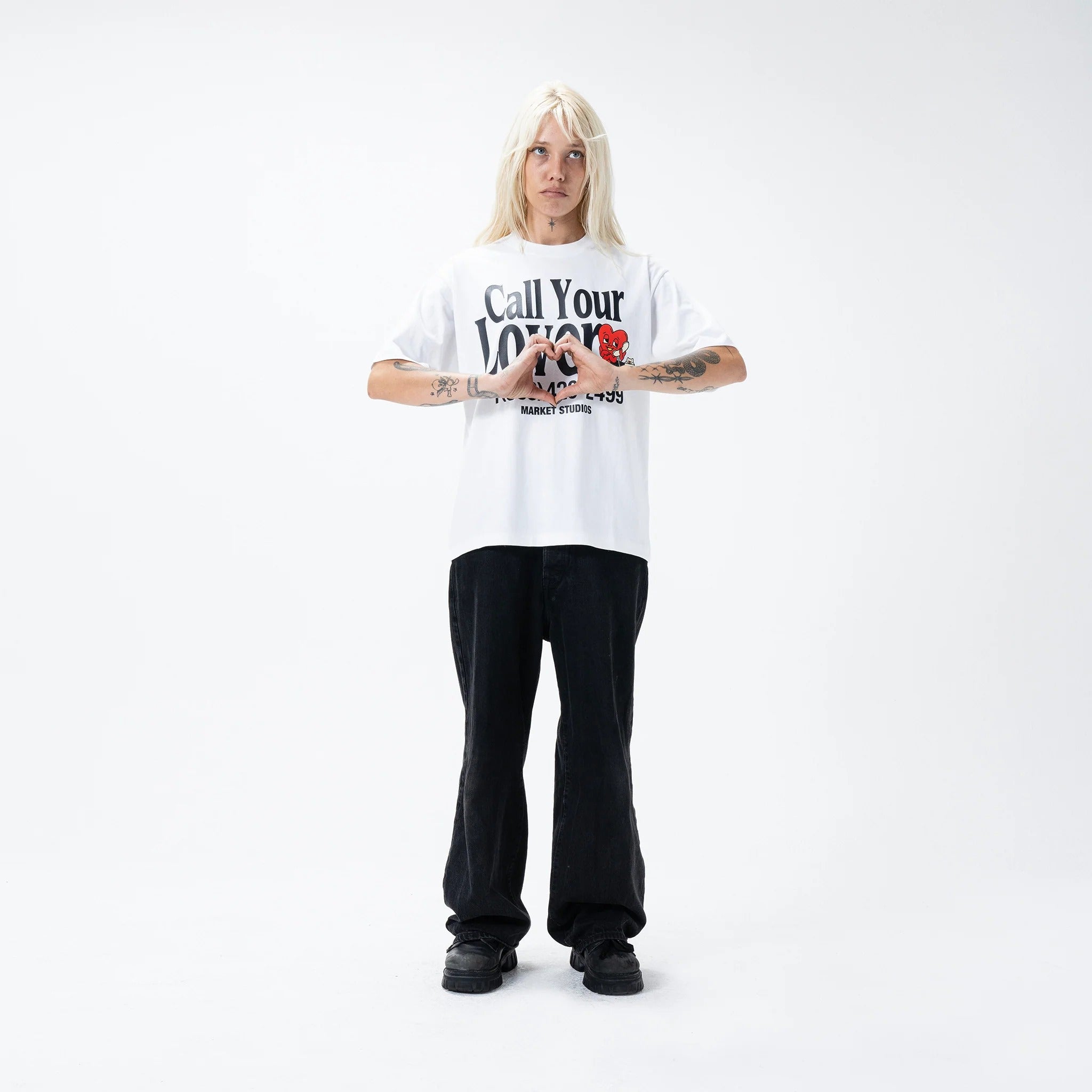 CALL YOUR LOVER T-SHIRT - WHITE