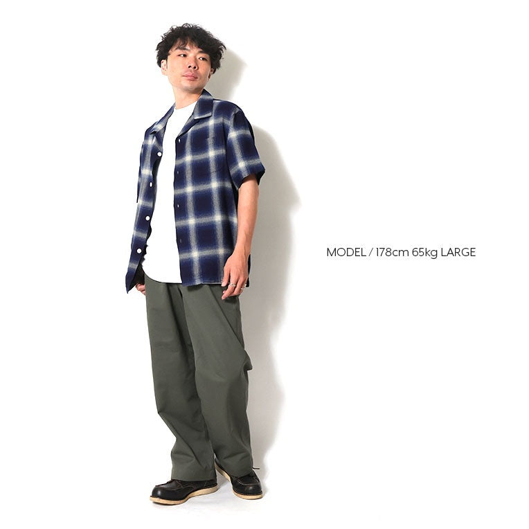 41273 INDIGO HB OMBRE CHECK S/S SHIRT - INDIGO ONE WASH