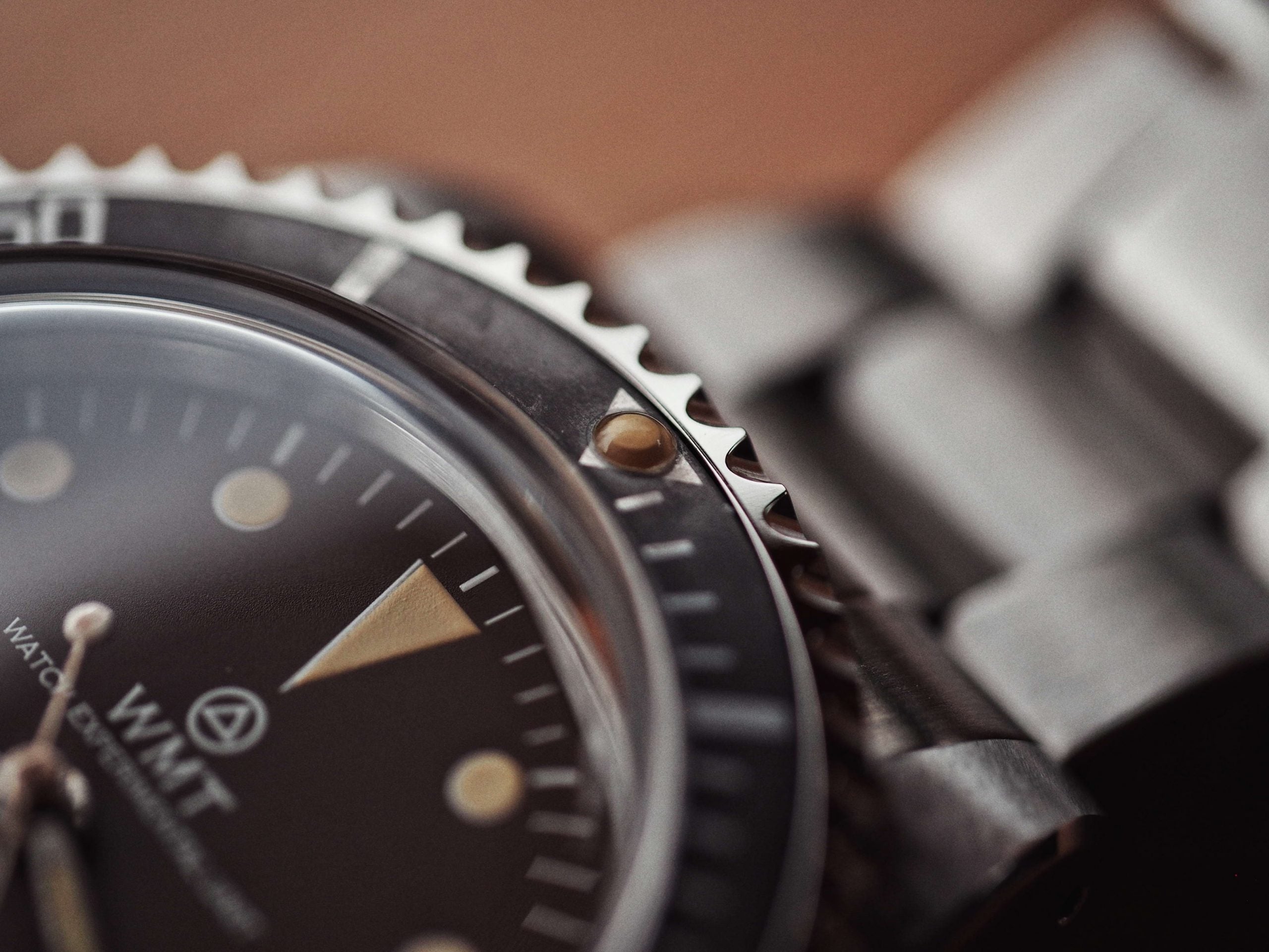 ROYAL MARINE - ( TROPICAL BROWN ) METAL BAND + ITALIAN LEATHER STRAP AGED EDITION