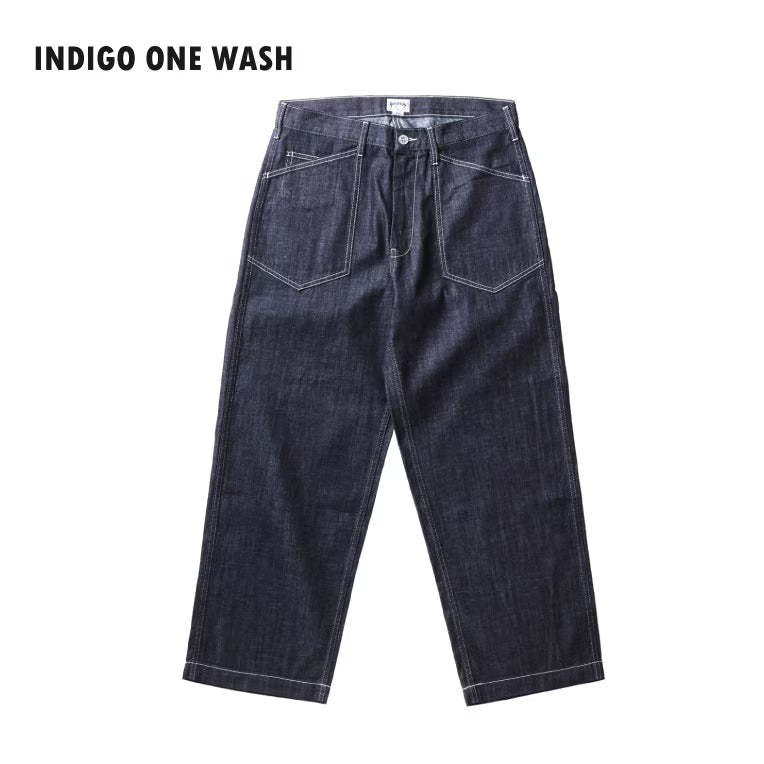 10168 US Cotton M-35 Denim Trousers - INDIGO ONE WASH