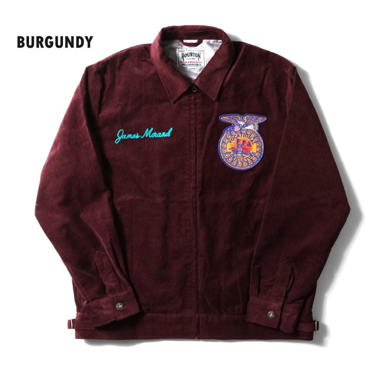 51448 CORDUROY EMBROIDERY JACKET (FFA) - BURGUNDY