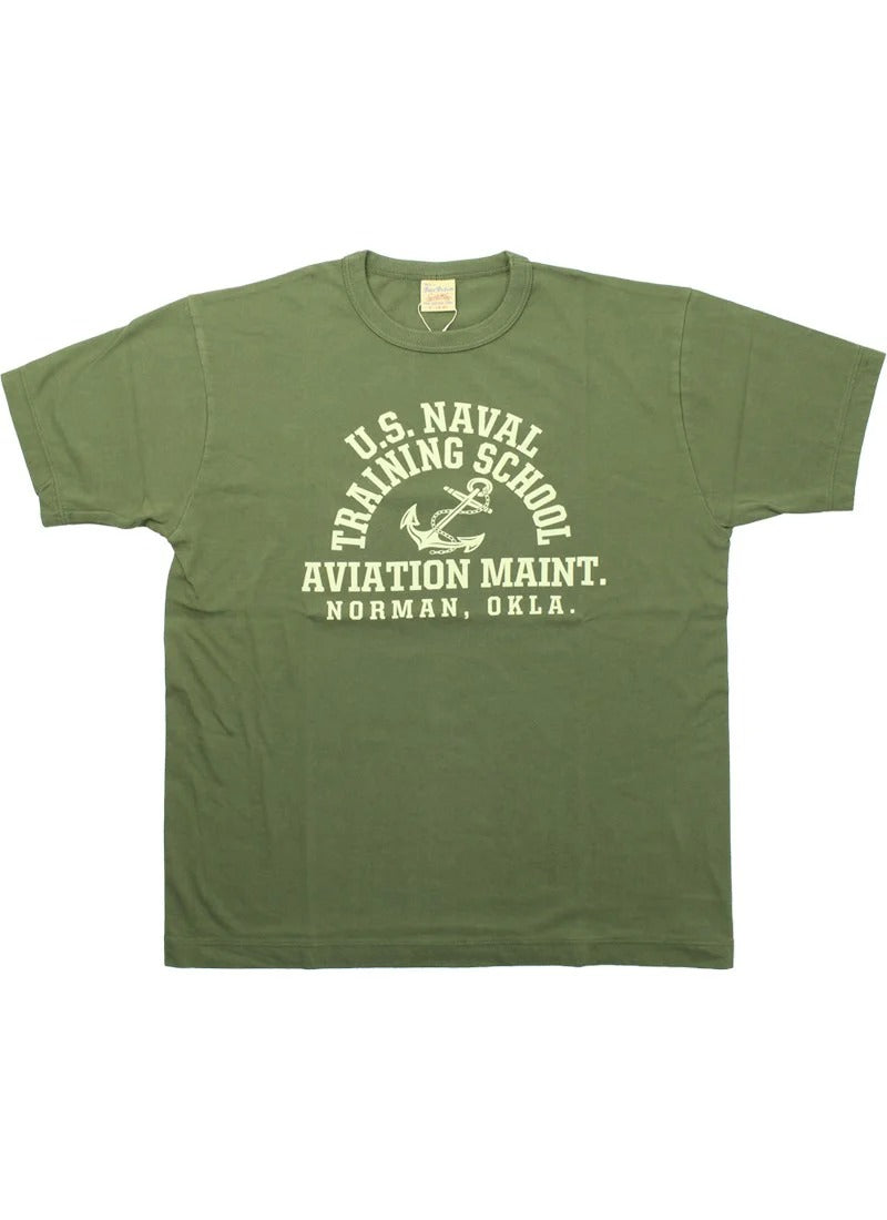 BR79573 GOVERNMENT ISSUE T-SHIRT U.S. NAVAL TRAINING SCHOOL - OLIVE