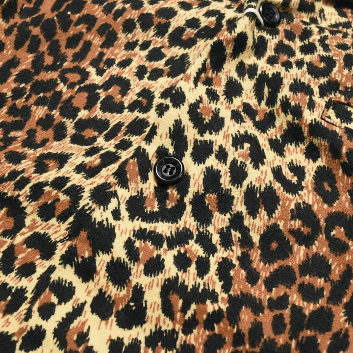SE29576 Flannel Sports Shirt "LEOPARD x PLAIN" - YELLOW