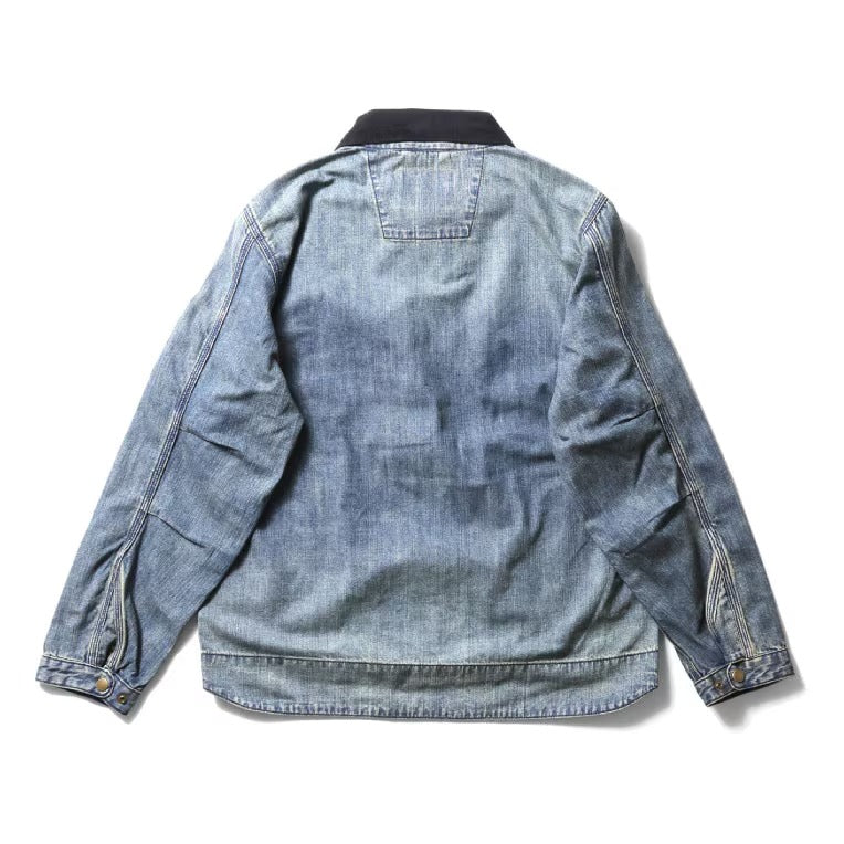 51590 US COTTON DENIM ZIP WORK JACKET - INDIGO VINTAGE WASH