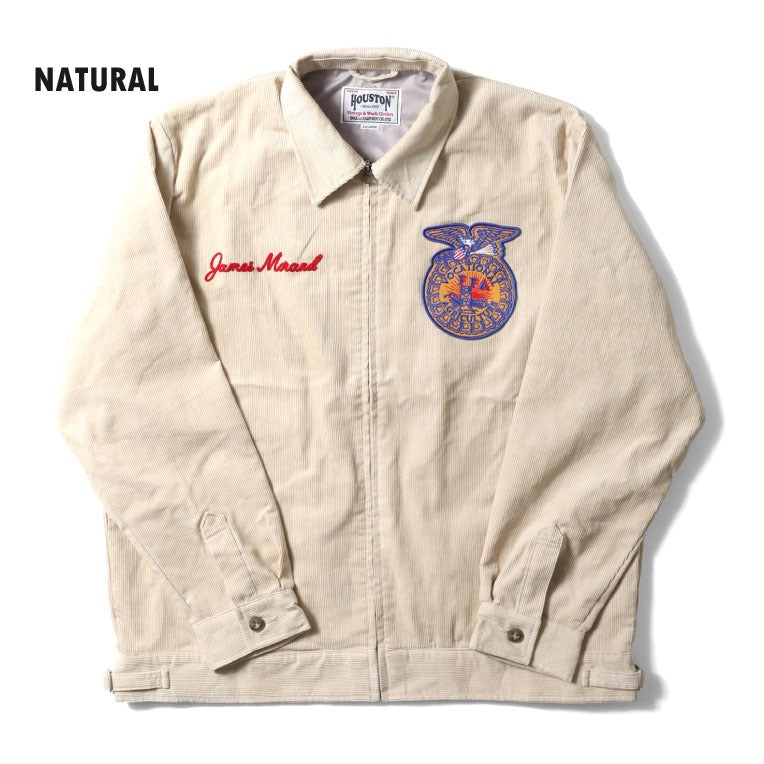 51448 CORDUROY EMBROIDERY JACKET (FFA) - NATURAL