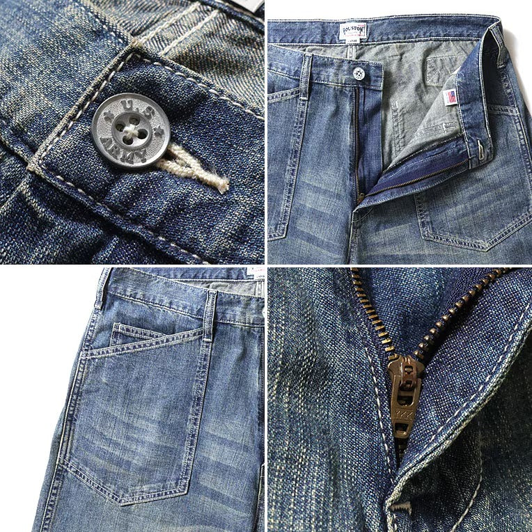 10168 US Cotton M-35 Denim Trousers - INDIGO VINTAGE WASH