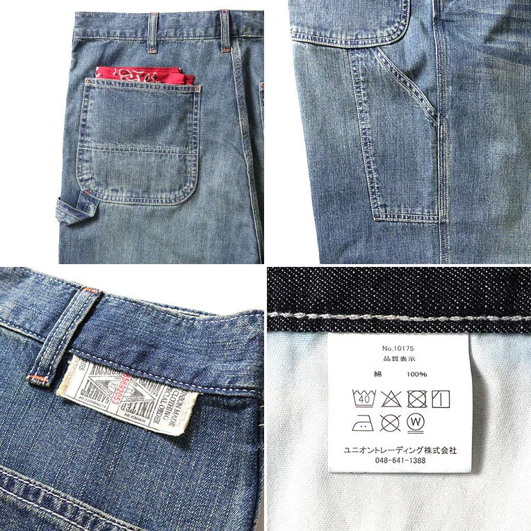 10175 US COTTON DENIM PAINTER PANTS - INDIGO VINTAGE WASH