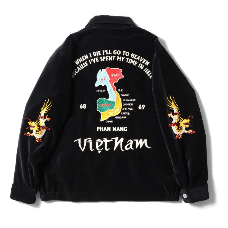 51508 COTTON VELVETEEN VIETNAM JACKET (MAP) - BLACK