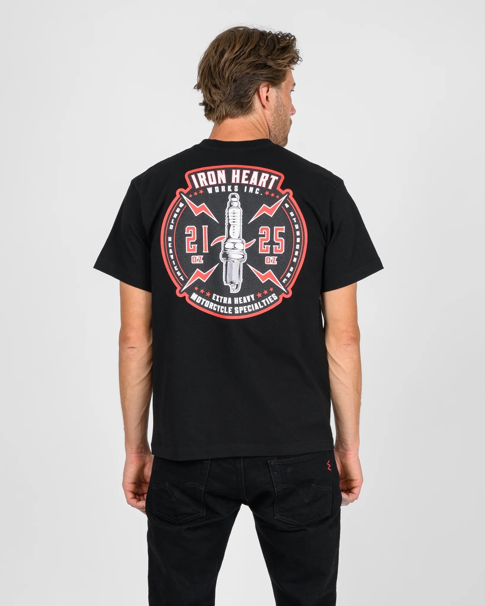 IHT-2503 7.5oz Printed Loopwheel Crew Neck T-Shirt - BLACK