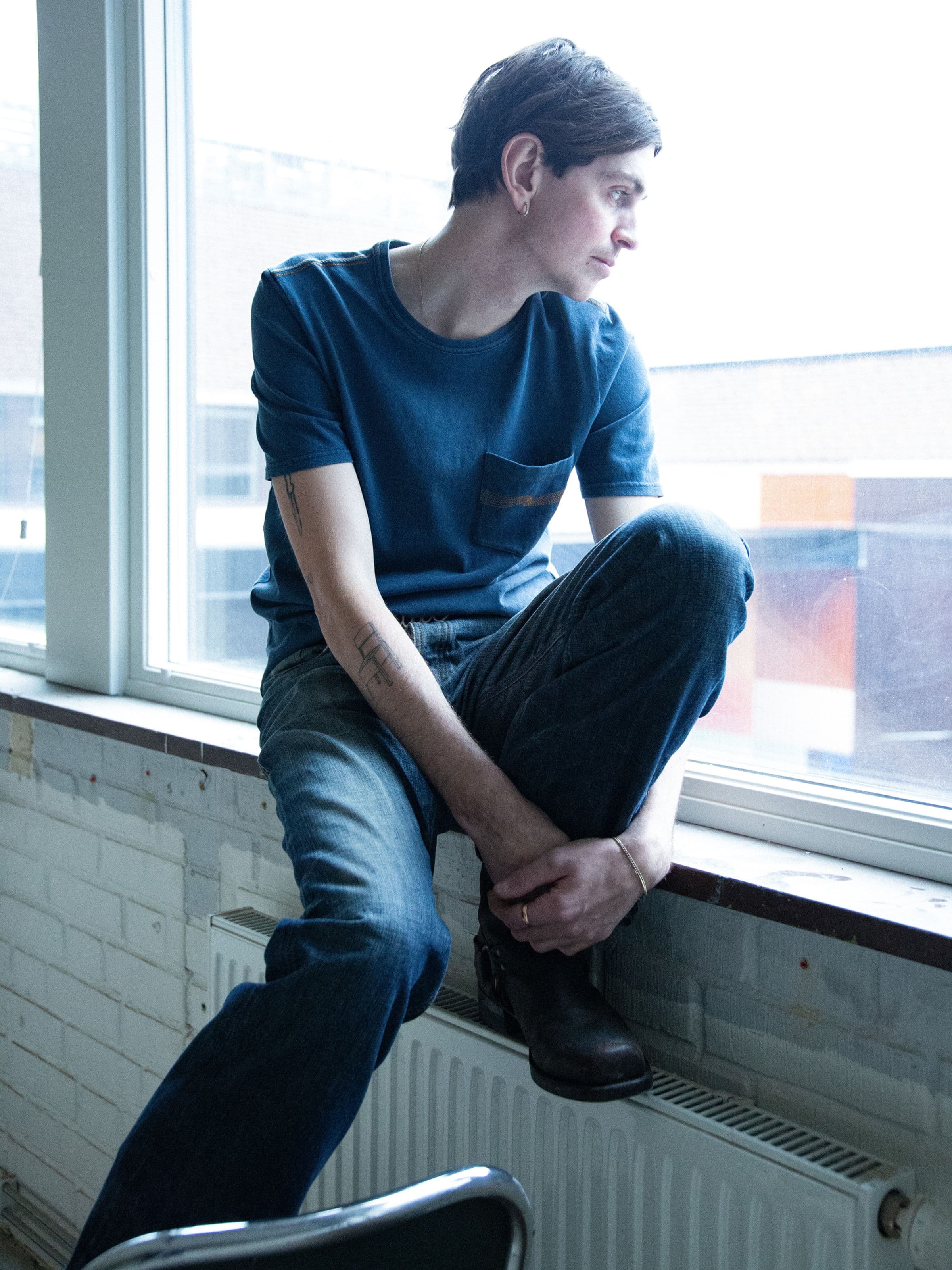 Ricky Pocket T-Shirt Washed - Blue