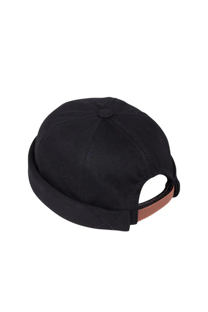 MIKI DOCKER HAT - BLACK DENIM