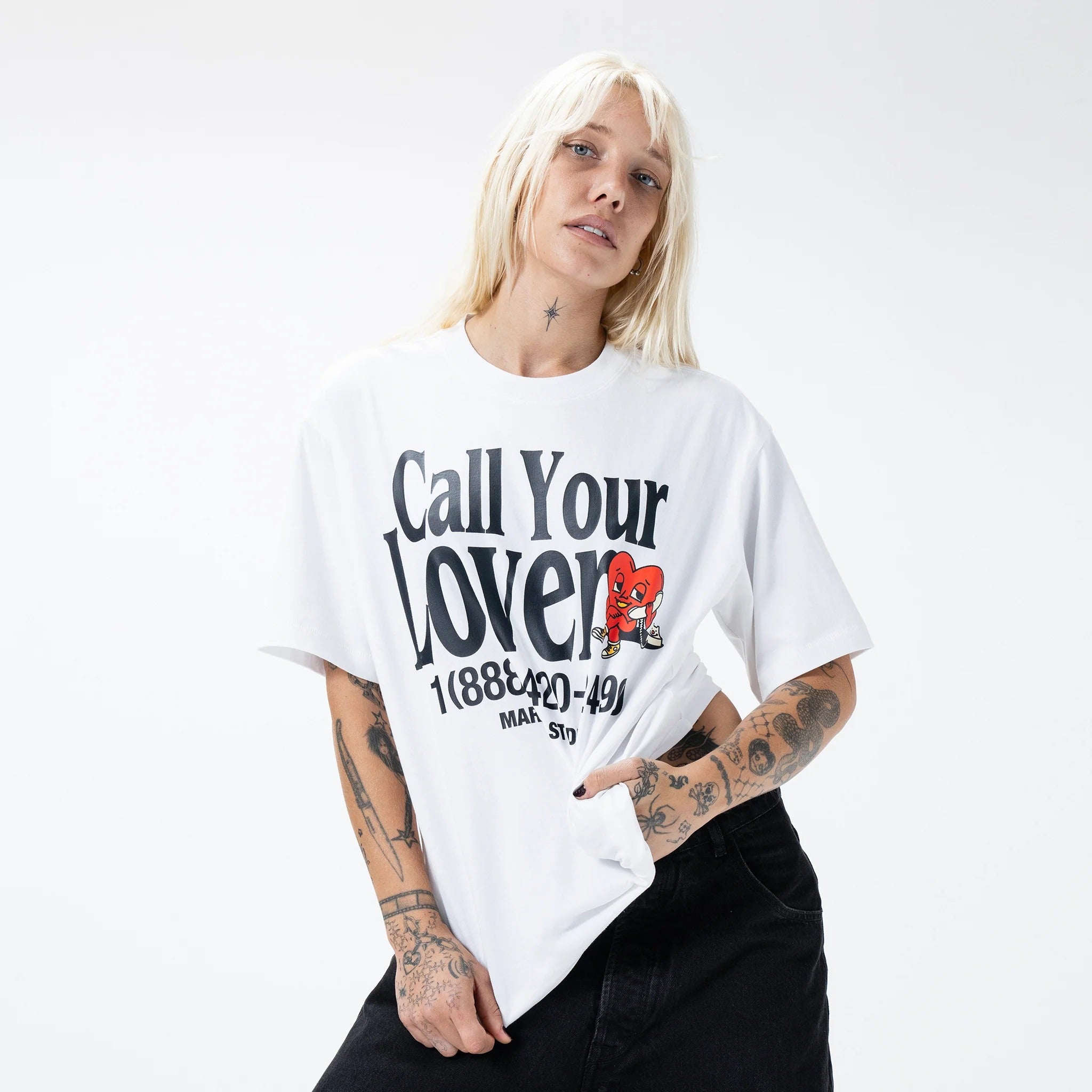 CALL YOUR LOVER T-SHIRT - WHITE