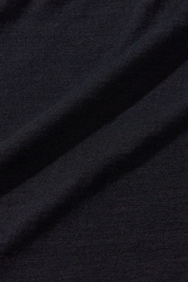 SS-5397-IDBK] Ribbed Cuff Henley Neck T-shirt - Indigo Black