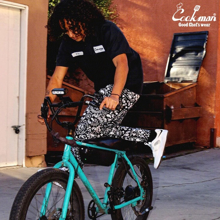 CHEF PANTS SEMIWIDE PAISLEY - BLACK