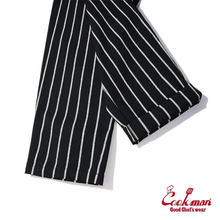 CHEF PANTS DUCK CANVAS STRIPE - BLACK