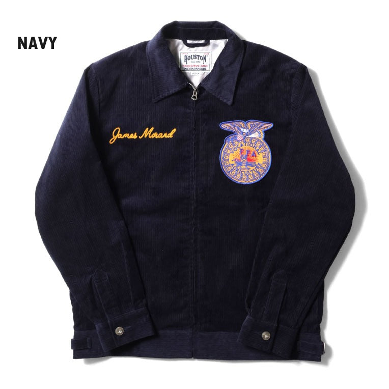 51448 CORDUROY EMBROIDERY JACKET (FFA) - NAVY