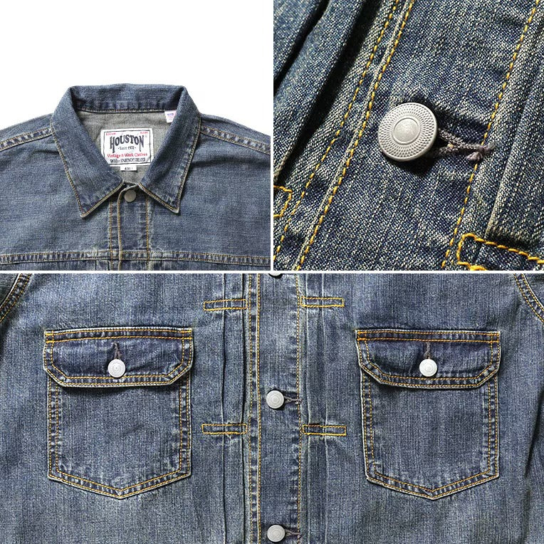 51584 US COTTON TYPE2 DENIM SHIRT JACKET - INDIGO VINTAGE WASH
