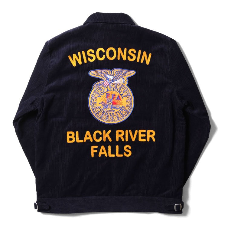 51448 CORDUROY EMBROIDERY JACKET (FFA) - NAVY