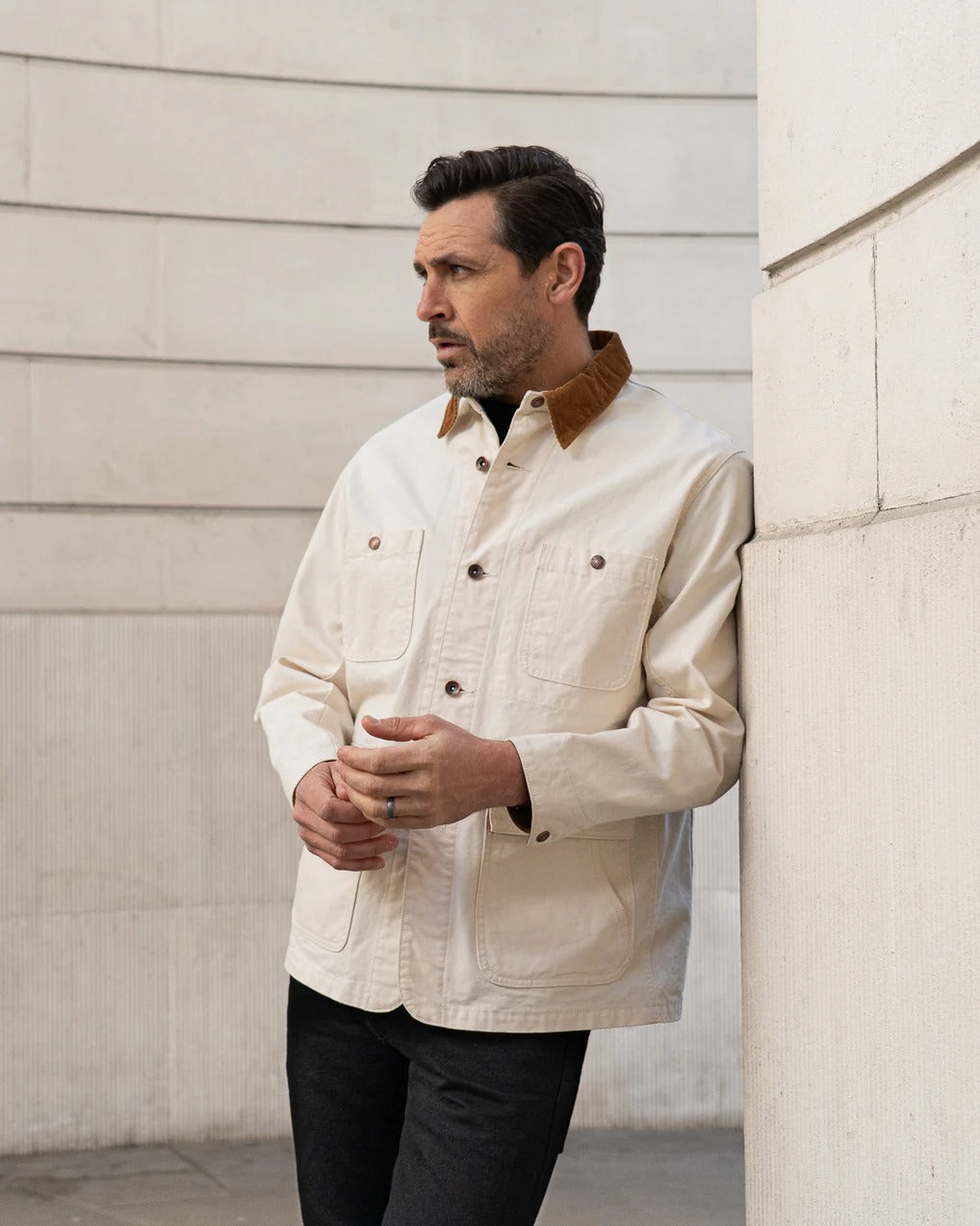 IHJ-148-IVO 10OZ KURASHIKIZOME® ORGANIC COTTON DUCK CHORE JACKET - IVO